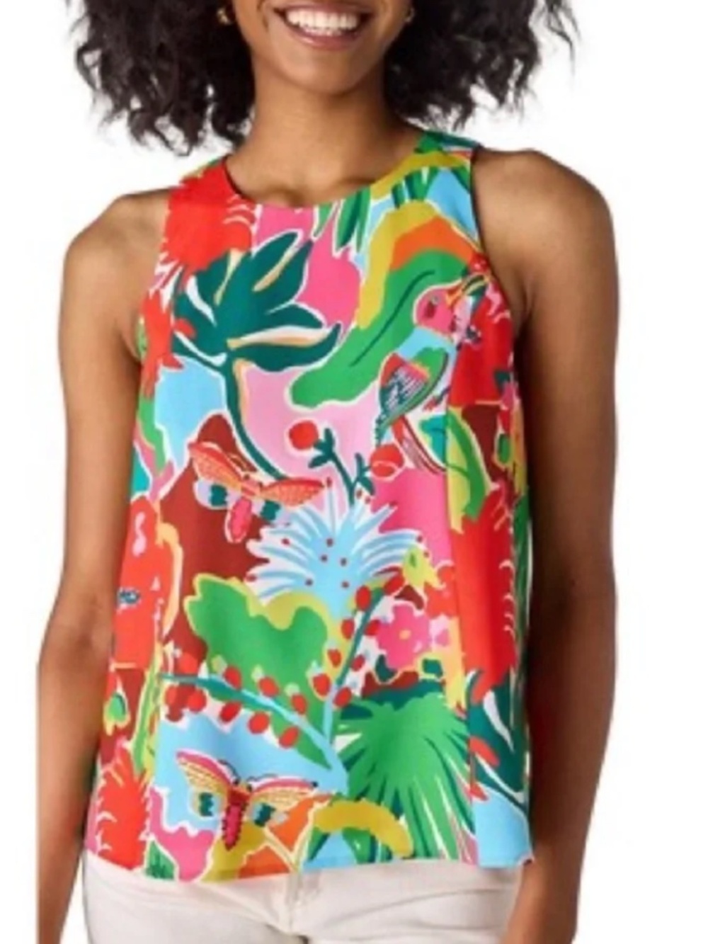 CROSBY by Mollie Burch Bright Multicolor Tropical Print Sleeveless Top